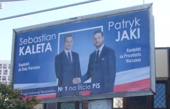 Błąd ortograficzny w nazwie warszawskiej dzielnicy na plakacie wyborczym byłego rzecznika Ministerstwa Sprawiedliwości