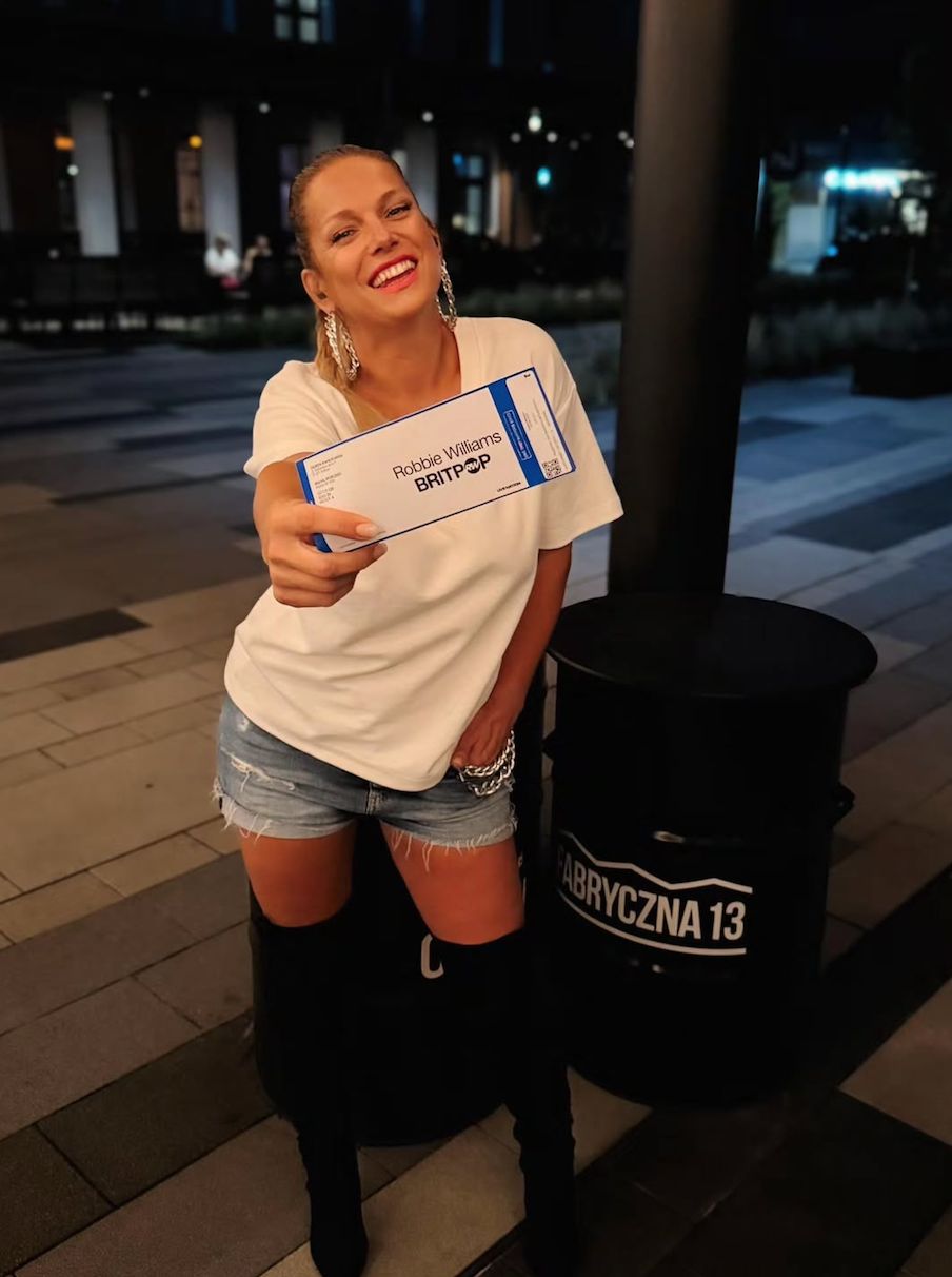 Joanna Liszowska na koncercie Robbiego Williamsa