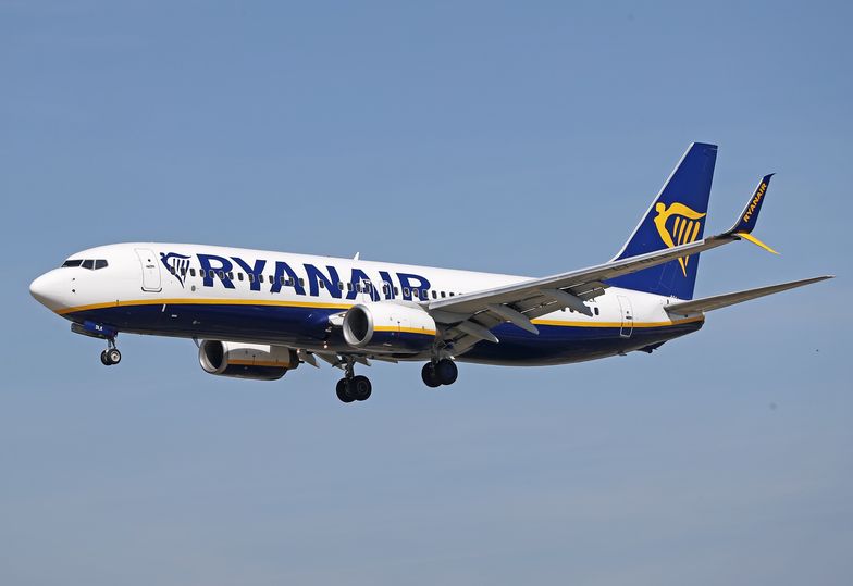 Ryanair has already installed the revolutionary Split Scimitar winglets on several of its Boeing 737-8AS, which will reduce fuel consumption by up to 1.5 percent. Ryanair anticipates that with this new winglet it will save about 65,000 liters of fuel and reduce the emission of 165,000 tons of carbon. In the photo, In the photo, In the photo, a Ryanair Boeing 737-8AS with the new winglets, approaching the airport, on 20 March 2023. 
 -- (Photo by Urbanandsport/NurPhoto via Getty Images)