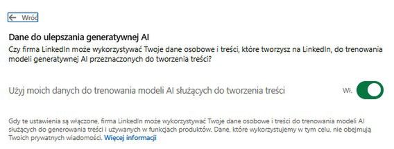 Zgoda na wykorzystanie treści przez AI