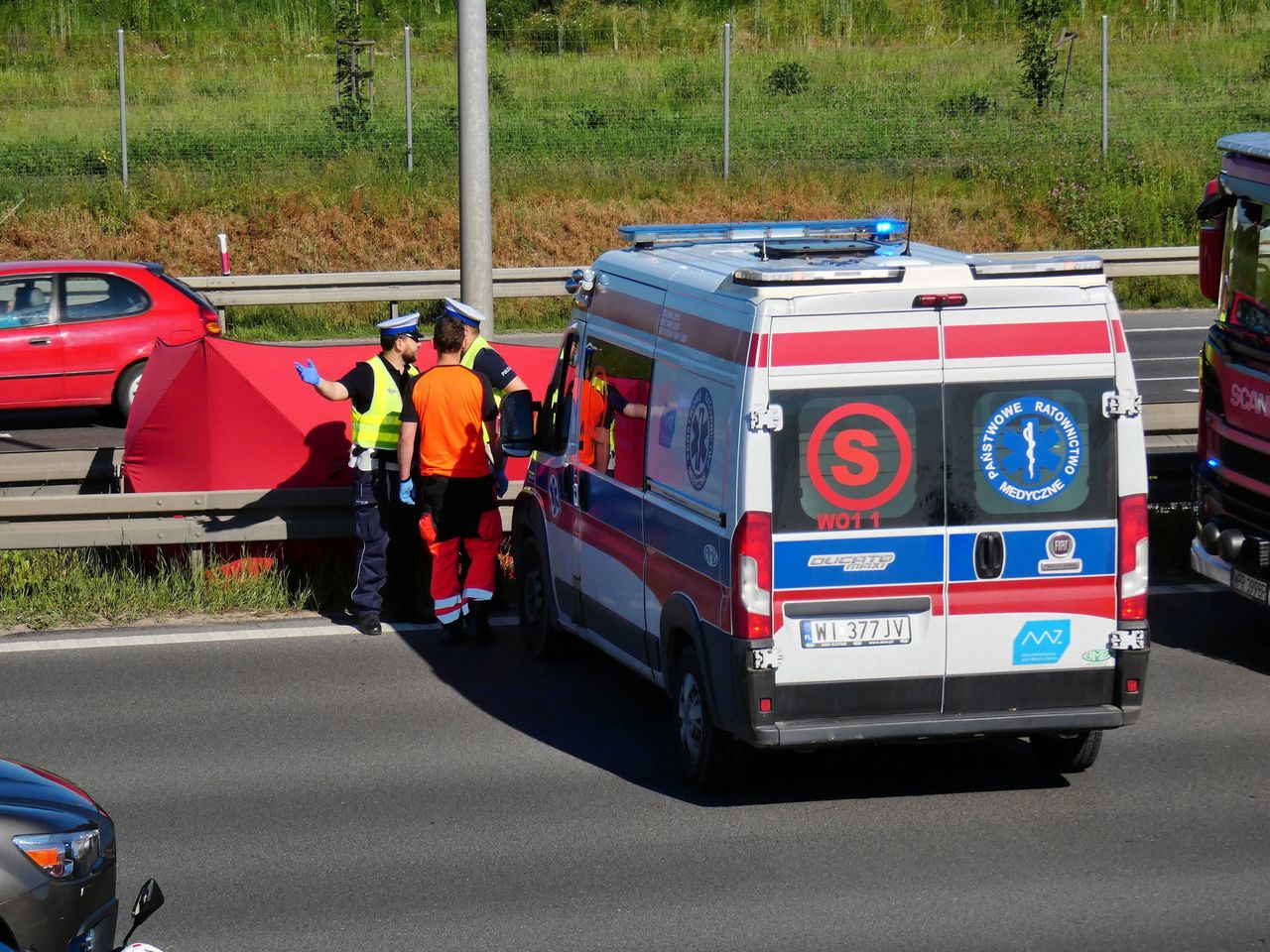 Wypadek motocyklisty na trasie S8