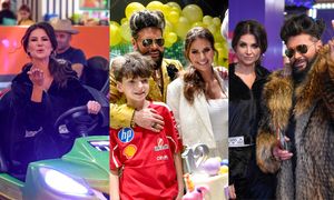 Rutkowscy odpięli wrotki na 12. urodzinach juniora. Wjechały okazały tort, Krzysztof w futrze i podjarana Maja w autku (ZDJĘCIA)