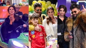 Rutkowscy odpięli wrotki na 12. urodzinach juniora. Wjechały okazały tort, Krzysztof w futrze i podjarana Maja w autku (ZDJĘCIA)