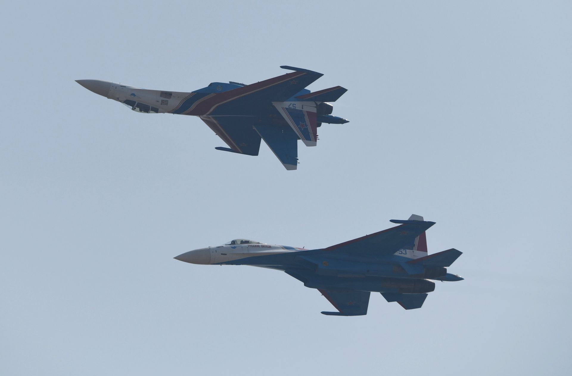 Zdjęcie do aktualności: Zderzenie dwóch Su-35 w Rosji. Jeden pilot miał zginąć