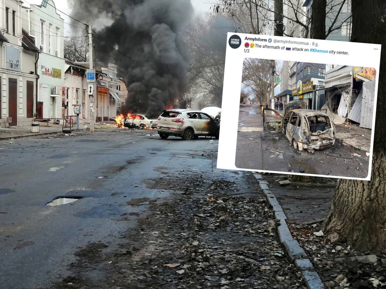 Barbarzyński atak Rosjan na Chersoń. Wzrosła liczba ofiar [RELACJA NA ŻYWO]