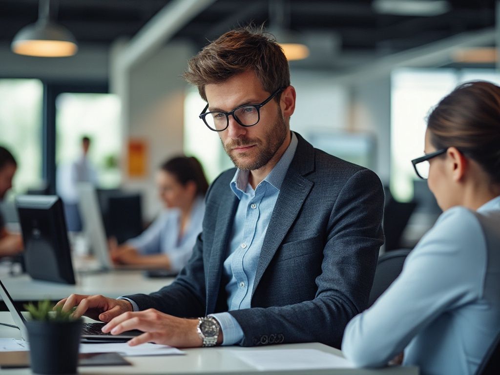 Grafika wygenerowane przez AI Grok na potrzeby tego artykułu. Promptem byli "ludzie w biurze w pracy"