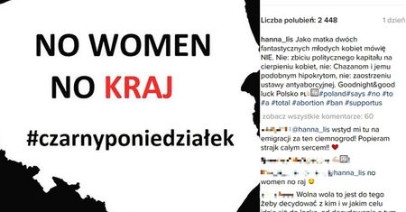 Gwiazdy i celebrytki wspierają Czarny Protest: "Dzisiaj wszyscy jesteśmy kobietami" (ZDJĘCIA)