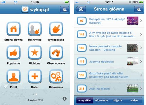 Wykop zadomowił się na iPhonie 2