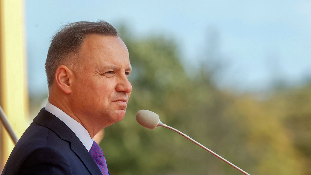 Częstochowa, 04.09.2022. Prezydent RP Andrzej Duda podczas XXXI centralnych ogólnopolskich uroczystości dożynkowych na Jasnej Górze w Częstochowie, 4 bm. (sko) PAP/Waldemar Deska