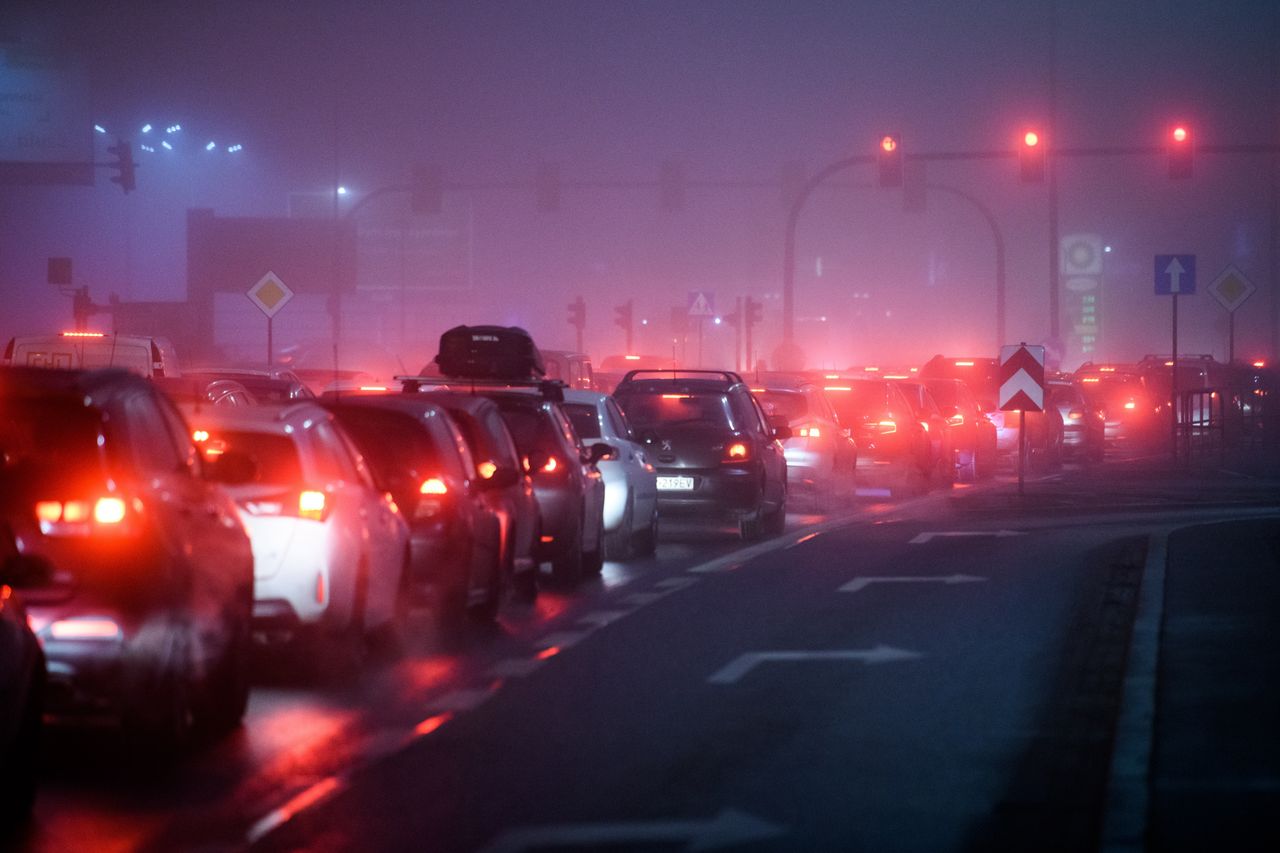 Smog i korek w Krakowie