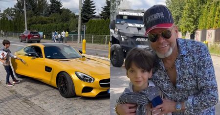 Krzysztof Rutkowski Junior poszedł do trzeciej klasy. Pod szkołę podjechał żółtym mercedesem w eskorcie pancernego tura (ZDJĘCIA)