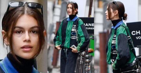 Zmęczona Kaia Gerber łapie taksówkę w Paryżu