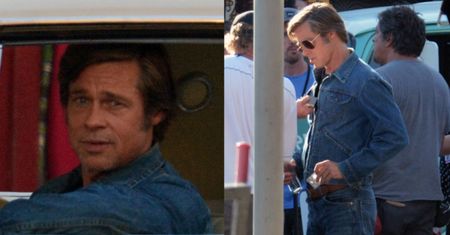 Dawno niewidziany Brad Pitt na planie nowego filmu Quentina Tarantino. Przystojny? (ZDJĘCIA)