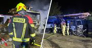 Pożar pod Warszawą. Ogień objął dwie ciężarówki