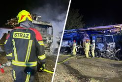Pożar pod Warszawą. Ogień objął dwie ciężarówki