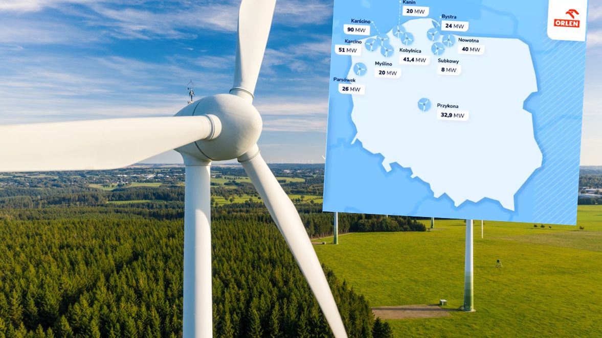 Orlen ma coraz więcej wiatraków produkujących energię.