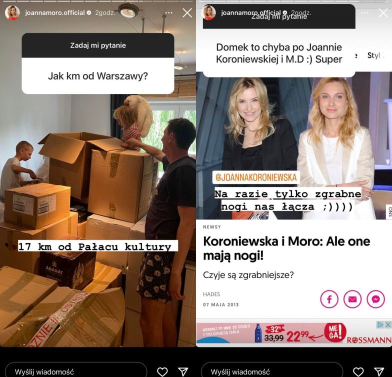 Joanna Moro przeprowadziła się