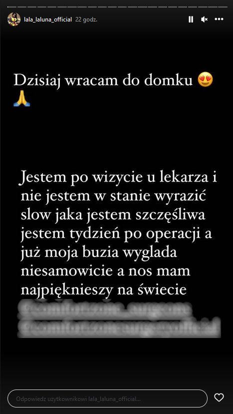 Laluna Uniqe relacjonuje pobyt w tureckiej klinice