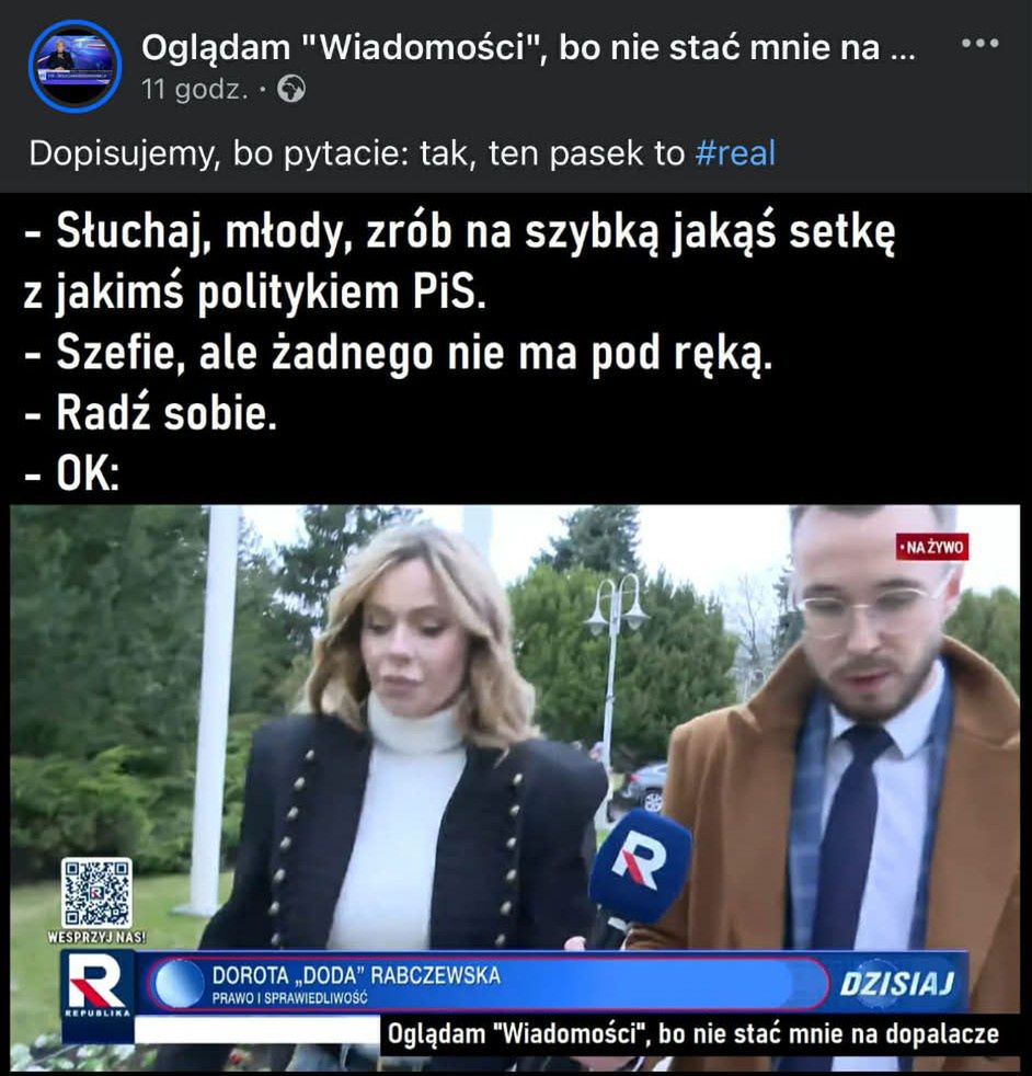 Wpadka w TV Republika. Zrobili z Dody działaczkę PiS