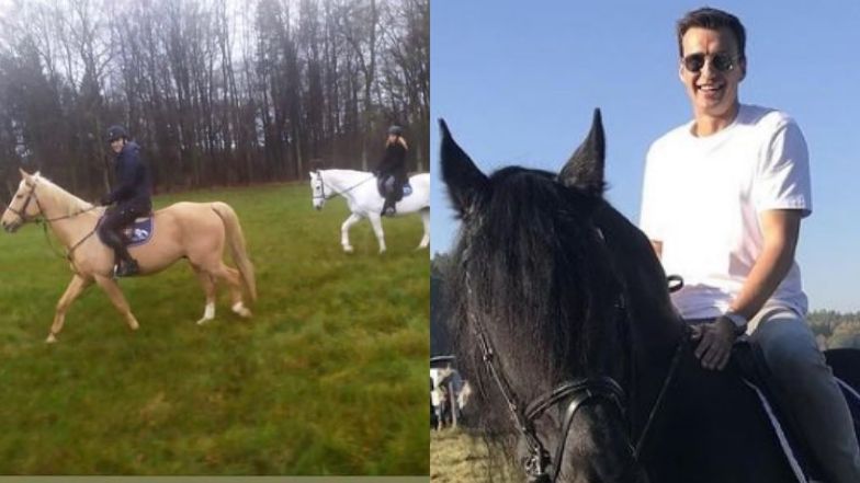 Jarosław Bieniuk i Zuzanna Pactwa chwalą się konną przejażdżką