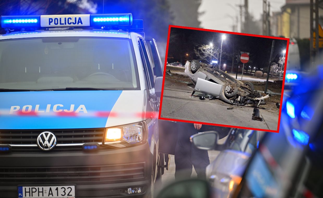 Auto dachowało na środku ulicy. Policja poszukuje kierowcy