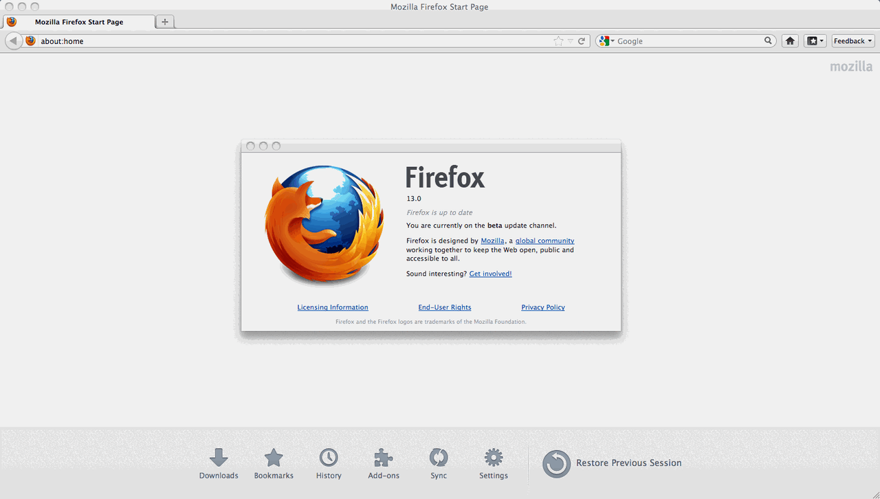 Firefox w wersji 13