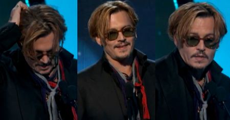 KOMPLETNIE PIJANY Johnny Depp na rozdaniu Hollywood Film Awards! (WIDEO)