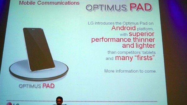 LG Optimus Pad - tablet pełny innowacji w Q1 2011? 1