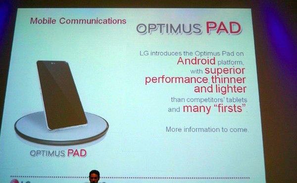 LG Optimus Pad - tablet pełny innowacji w Q1 2011?