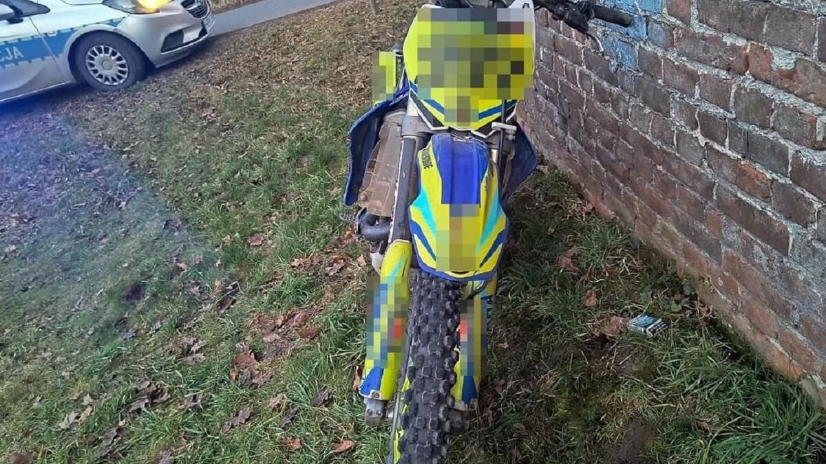 Pijany motocyklista jechał enduro
