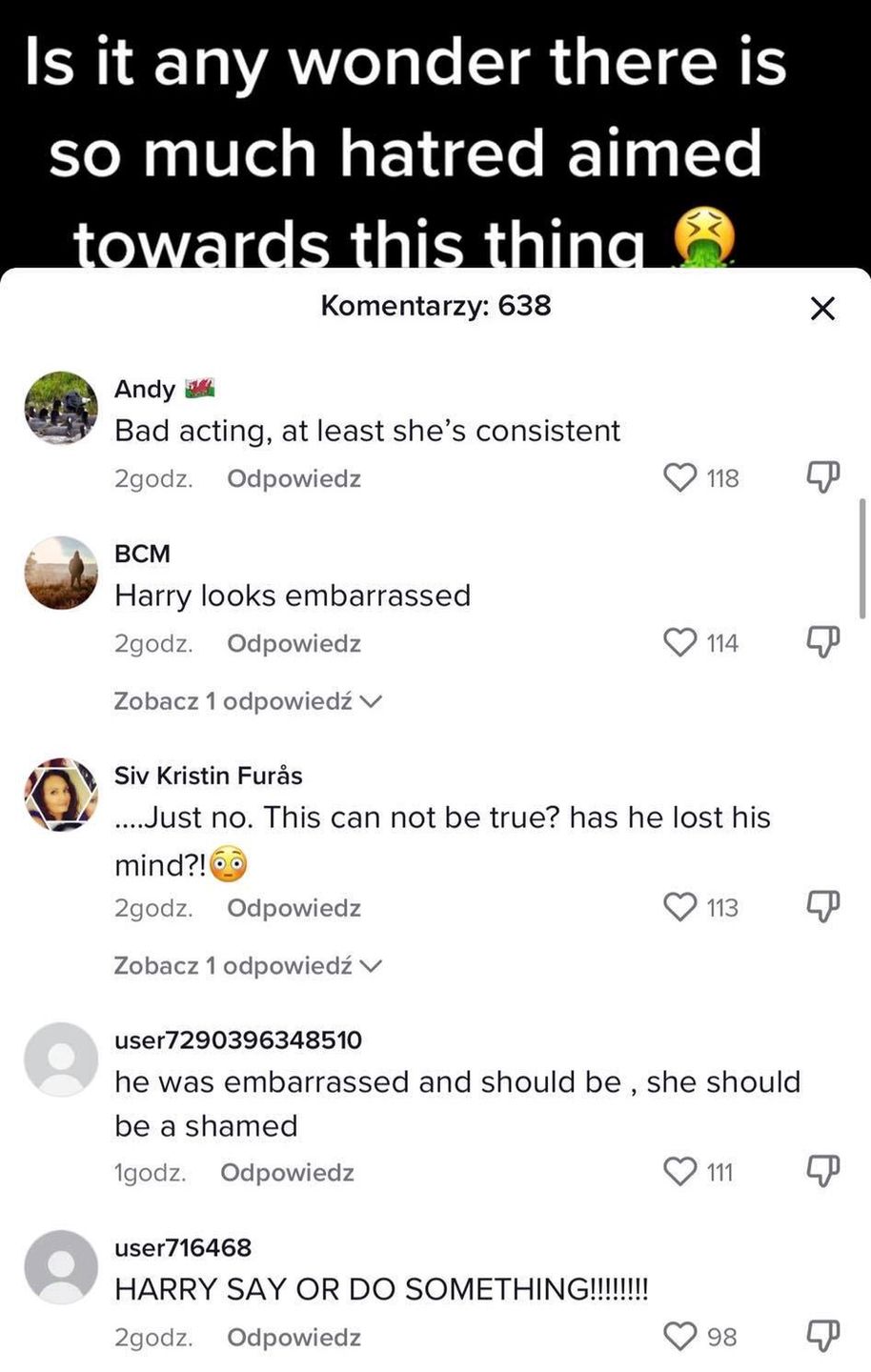 Komentarze po popisach Meghan przed kamerą