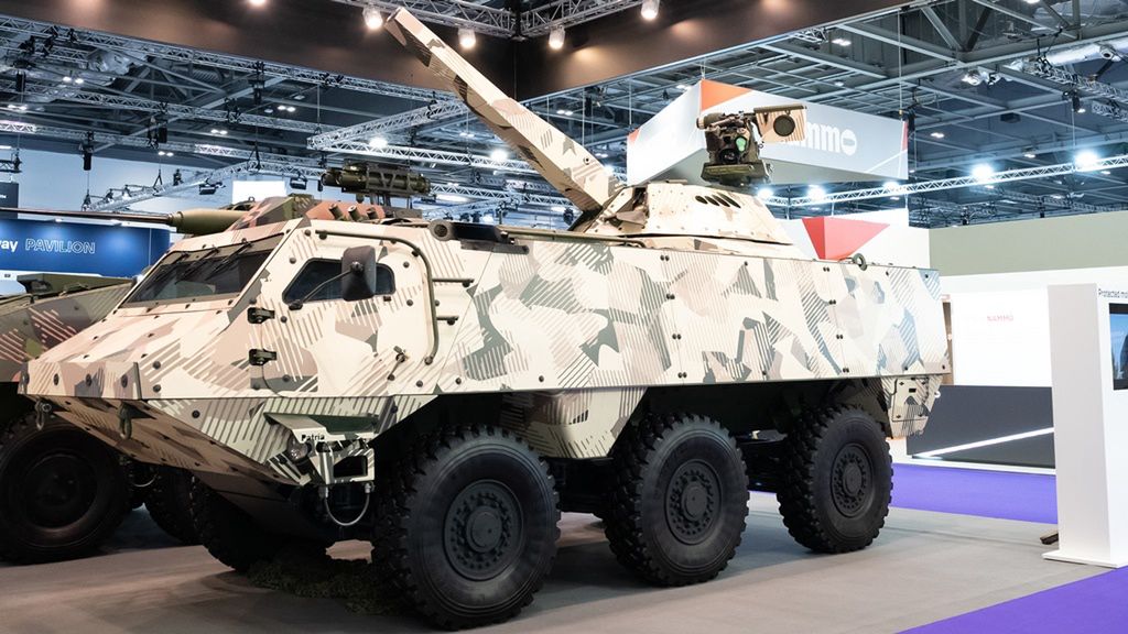 Prototyp Patrii 6x6 z wieżowym moździerzem Nemo kal. 120 mm