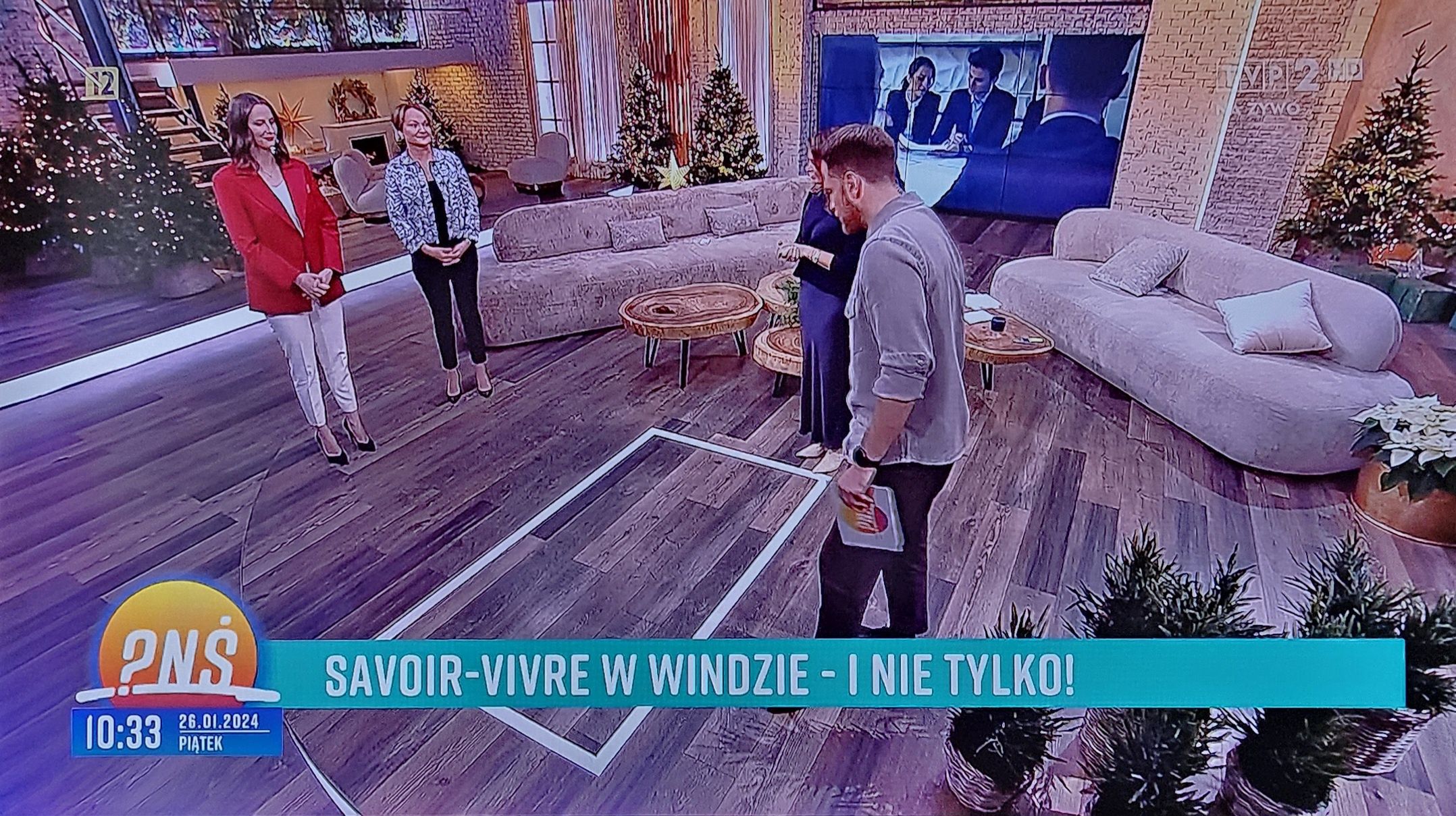 Small talk z szefem i w windzie w "Pytaniu na śniadanie". Był nawet mały "pokaz"