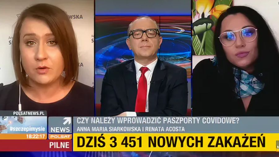 Pyskówką na antenie pomiędzy Sierakowską a Acostą zakończyła się rozmowa na temat tzw. paszportów covidowych