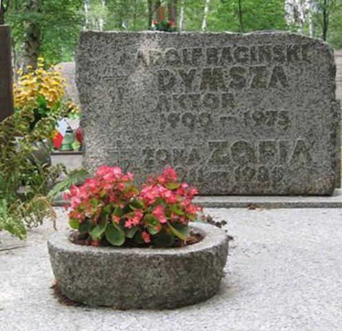 Nagrobek Adolfa Dymszy na cmentarzu Wojskowym na Powązkach w Warszawie