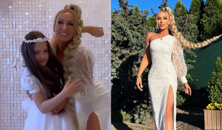 Eliza Trybała na komunii córki pojawiła się w odważnej stylizacji