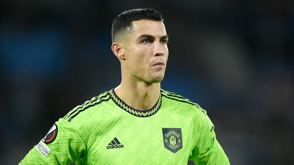 SAN SEBASTIAN, SPAIN - NOVEMBER 03: Cristiano Ronaldo of Manchester United during the UEFA Europa League group E match between Real Sociedad and Manchester United at Reale Arena on November 3, 2022 in San Sebastian, Spain. (Photo by MB Media/Getty Images)