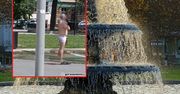 Nietypowy widok w Gorzowie. Mężczyzna kąpie się w fontannie