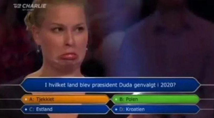 Pytanie o Andrzeja Dudę w duńskich "Milionerach"