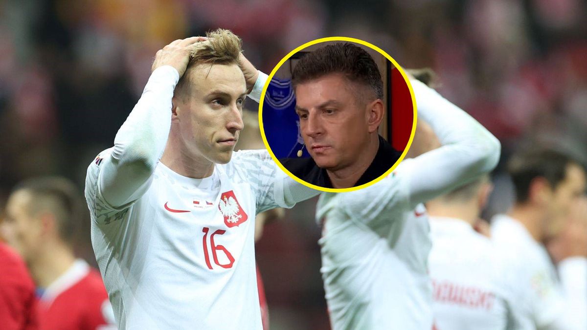 Kadr z piątkowego meczu z Czechami. W "ramce" Mateusz Borek