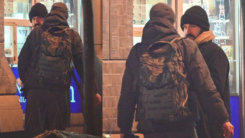 Samotny Piotr Stramowski załatwia sprawunki późnym wieczorem