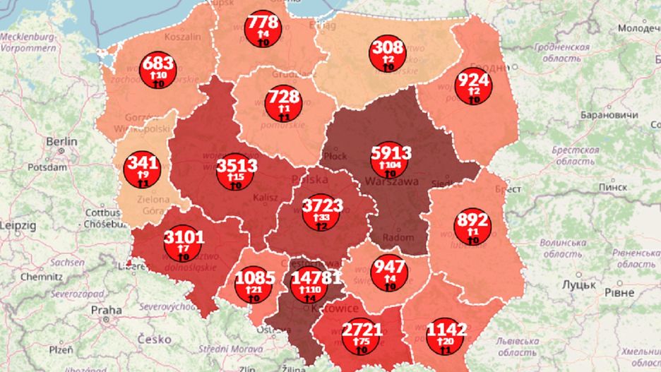 Koronawirus w Polsce. Aktualna mapa zarażeń