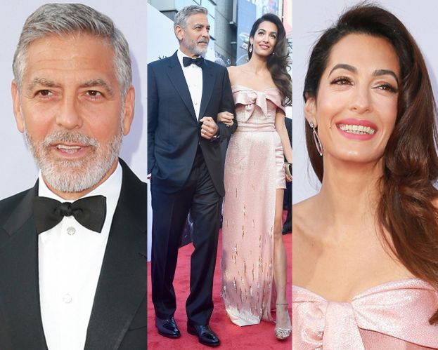 Szczęśliwi Clooneyowie pozdrawiają ze ścianki w Hollywood