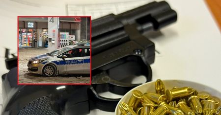 Pijany 69-latek z pistoletem na stacji paliw. Klienci byli przerażeni