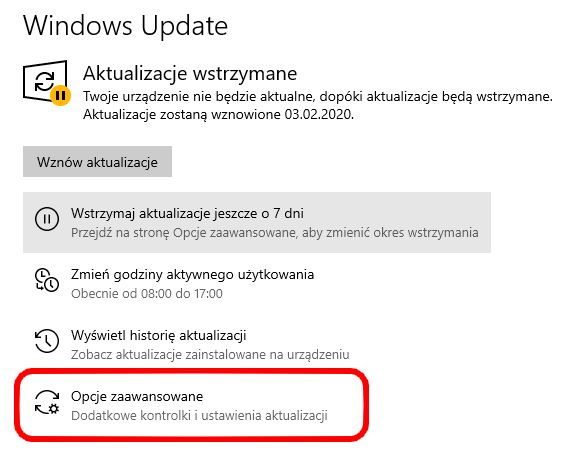 Windows Update - dalsze opóźnienie aktualizacji