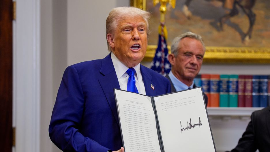 President Trump Announces Plan To Reduce The Cost Of Prescription Drugs
WASHINGTON, DC - MAY 12: U.S. President Donald Trump, accompanied by Health and Human Services Secretary Robert F. Kennedy Jr. (R), holds up an executive order aimed at reducing the cost of prescription drugs and pharmaceuticals by 30% to 80% during an event in the Roosevelt Room of the White House on May 12, 2025, in Washington, DC. Trump announced his plan to lower drug prices would tie their cost to drug prices paid in foreign nations. (Photo by Andrew Harnik/Getty Images)
Andrew Harnik
bestof, topix