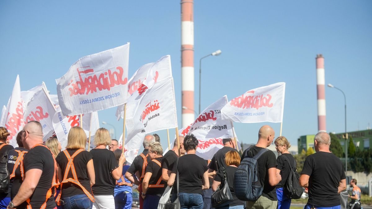 Protest pracowników BEKO w Łodzi