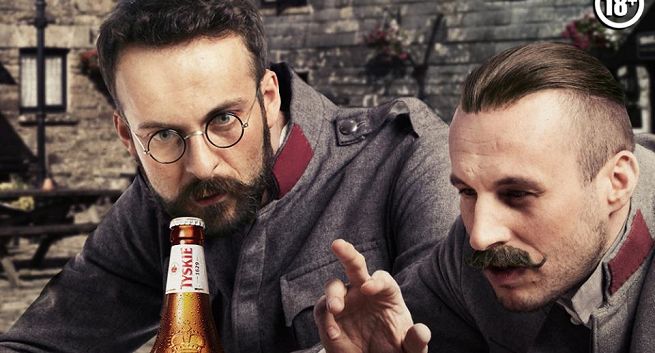 Dezerterzy z Austro-Węgier w czeskim browarze reklamują piwo Tyskie (wideo)