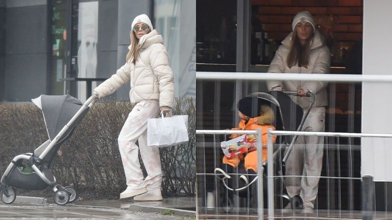 Małgorzata Rozenek i Radosław Majdan na spacerze z Heniem