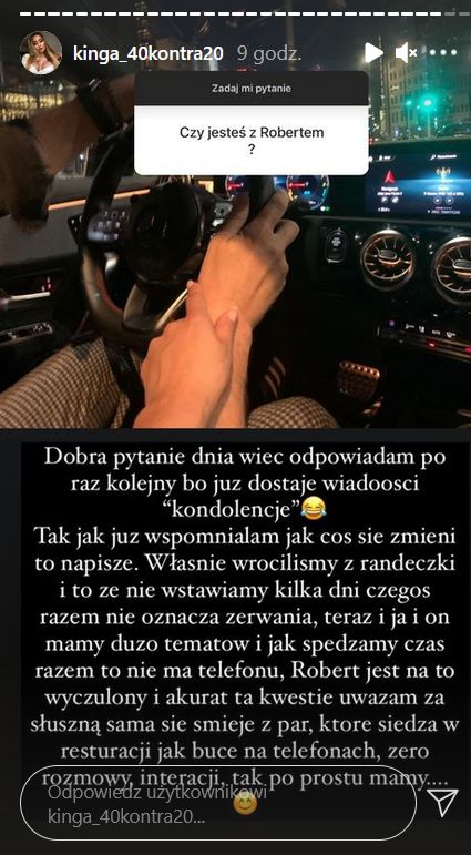Kinga Zapadka odpiera pytania o relację z Robertem Kochankiem